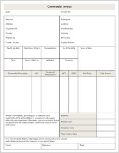 commercial invoice form